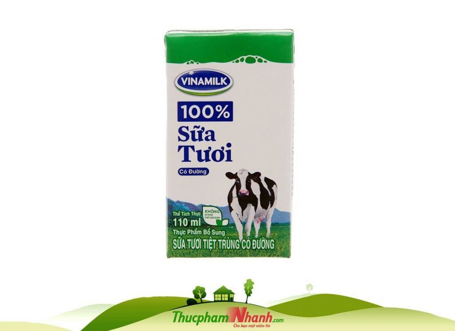 Sua Tuoi Tiet Trung Co Duong Vinamilk Hop 110ml